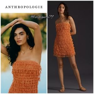 NWT, Anthropologie, Let Me Be Fringed Tube Mini Dress